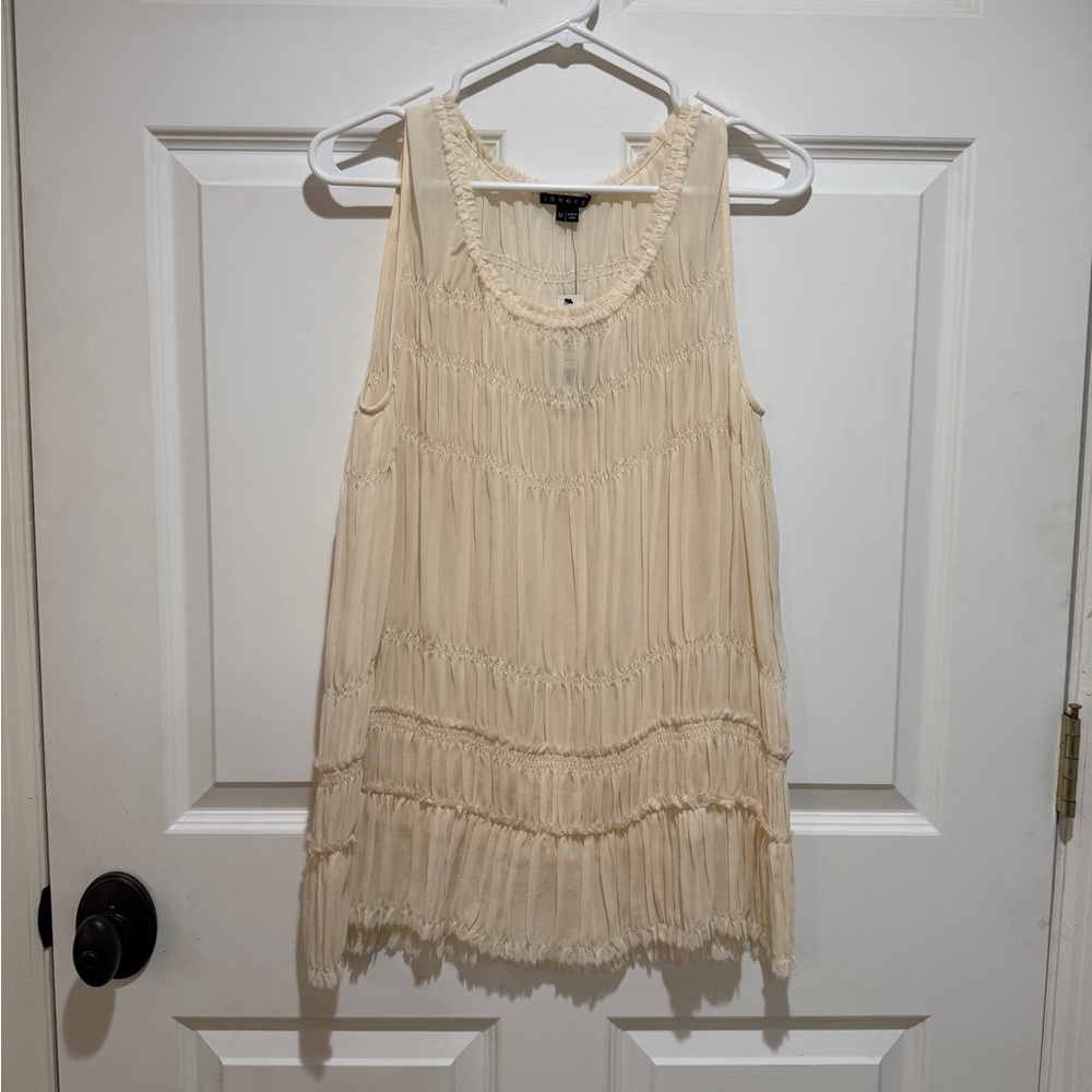 Theory Cream Sleeveless Blouse